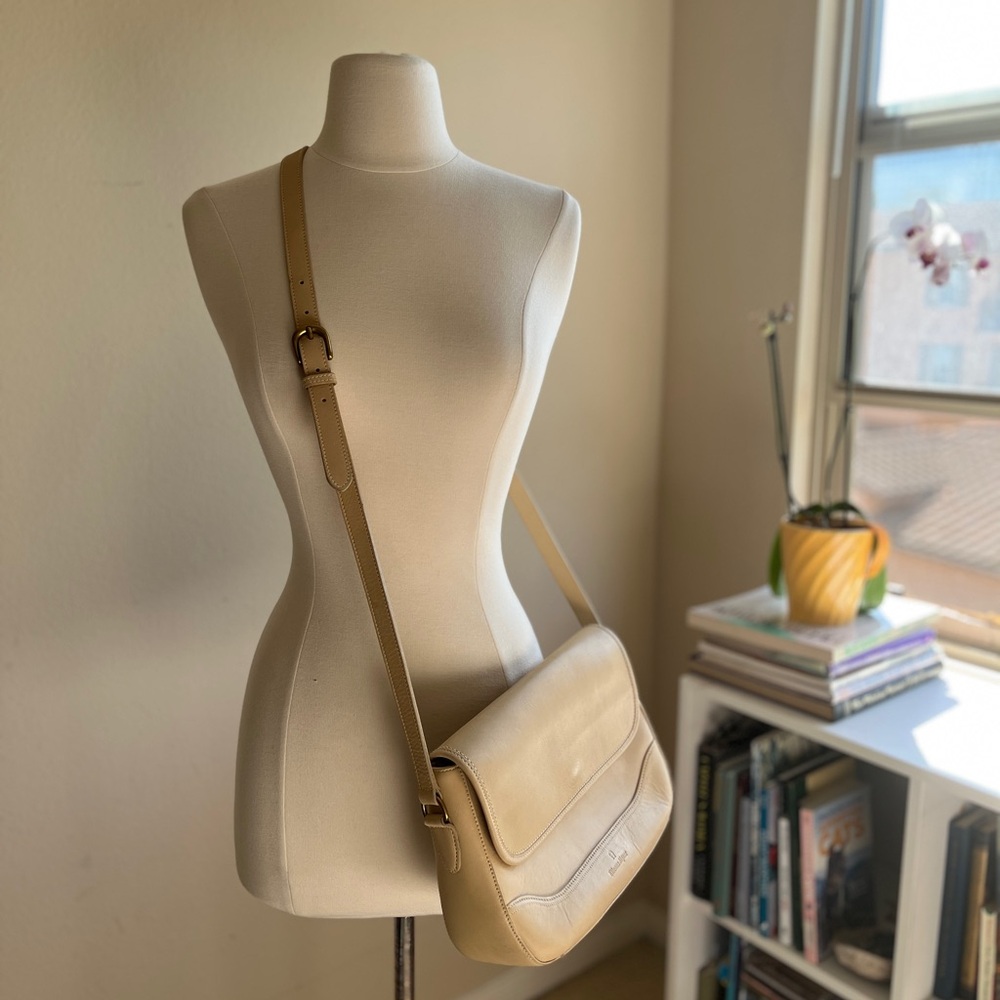 Etienne Aigner Beige Leather Crossbody Bag